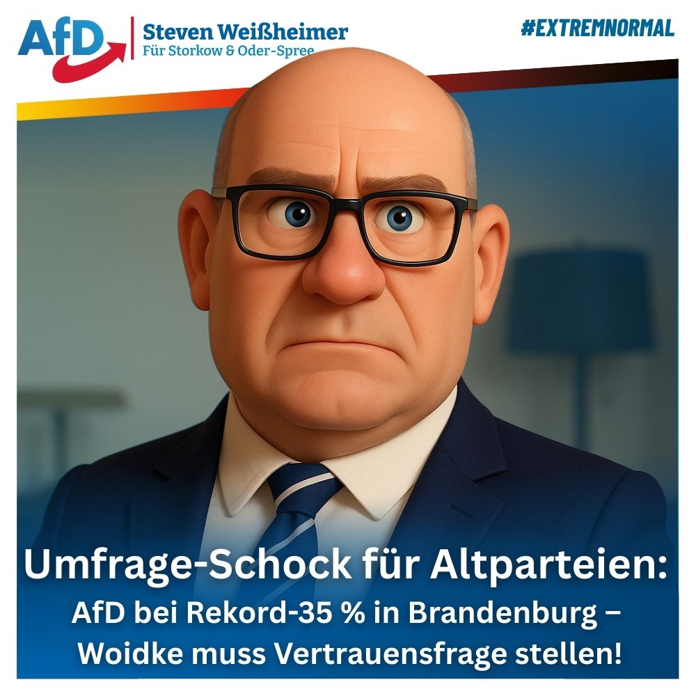 Umfrage-Schock für Altparteien: AfD bei Rekord-35 % – Woidke muss Vertrauensfrage stellen